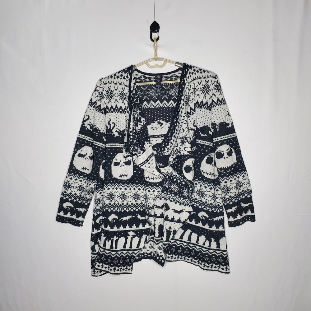 Disney Tim Burtons Nightmare Before Christmas Cardigan 3X Fair Isle Jack Open
